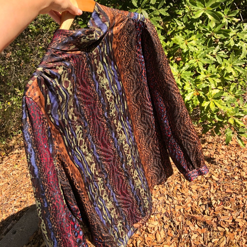 Vintage Mixed Animal Print Silky Top